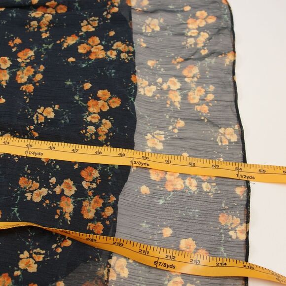 Zara Floral Print Chiffon Racer Blue Flowy Ruffle Summer Maxi Dress Sz M - Picture 12 of 14